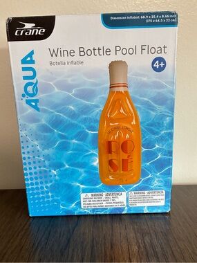 CRANE Aqua  Ro,se Wine Bottle Pool Float 68"× 25"× 8" New